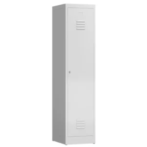 Kleiderspind-mit-Schwarz-Weiss-Trennung-–-1-Abteil-abschliessbar-in-der-Farbe-Korpus-RAL-7035-Lichtgrau-Tueren-RAL-7035-Lichtgrau