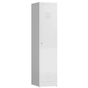 Kleiderspind-mit-Schwarz-Weiss-Trennung-–-1-Abteile-abschliessbar-in-der-Korpus-RAL-9003-Signalweiss-Tuer-RAL-9003-Signalweiss
