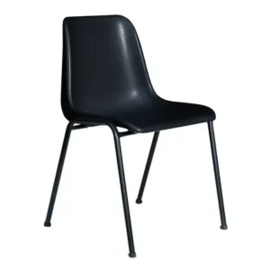 Formschalenstuhl mit schwarzer Sitzschale – ergonomisch & stapelbar