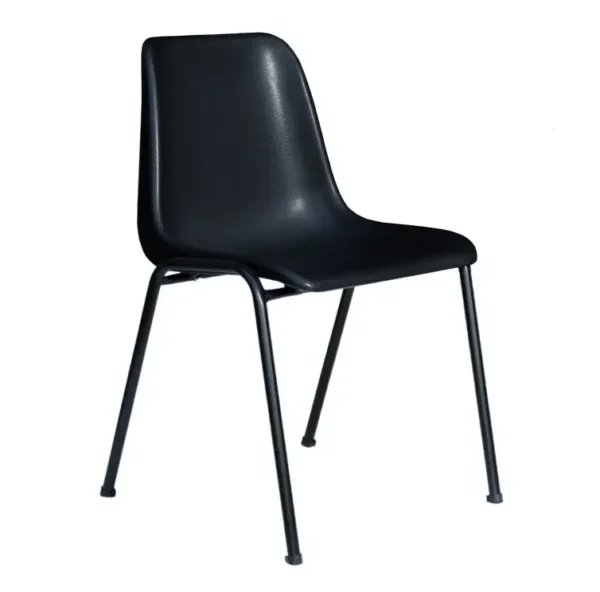 Formschalenstuhl mit schwarzer Sitzschale – ergonomisch & stapelbar